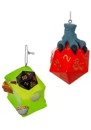 Dungeons and Dragons Multi Color Ornament Set Gelatinous Cube and Dice 2 Piece