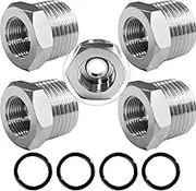 Beduan Brass Water Line Adapter 3/8" Female to 1/2" Male Reducer Hose Pipe Adapter Compression Fitting Kitchen Bathroom Faucet Supply Hose Stop Valve Adapter Pipe Connector with a Flat Inside 4 PCS