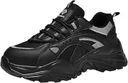 [ZHENSI] Steel Toe Cap Safety Trainers Womens Chunky Work Sneakers Lightweight Industrial Shoes