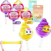 Zuru Oosh Cotton Candy Cuties Mystery Toys for Kids - Bundle with 4 Fluffy Slime Mystery Capsules Plus Stickers, More | Zuru Oosh Cotton Candy Cuties Stretchy Stress Relief Slow Rise Toys for Girls