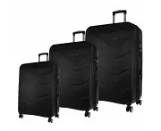 Pierre Cardin Hard Shell 3-Piece Luggage Set - Black