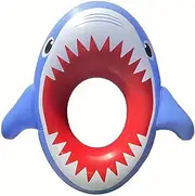 Inflatable Shark Swimming Ring Water Fun Summer Beach Pool Tube Ride-on Pool Party Raft LWX