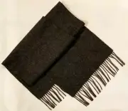 New Nordstrom Men’s Charcoal Gray Lamb’s Wool Tasseled Scarf