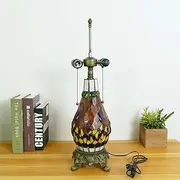 Dragonfly Table Lamp Base with 3 Lights, Pole Height 26" Desk Lights Base, Alloy with Stained Glass Lamp Base Replacement Only Fit for 16 Inch Tiffany Style Lampshades,Orange KeYJ
