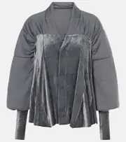 [Rick Owens] Rick Owens Duvetessa jersey and velvet jacket AU 16 grey