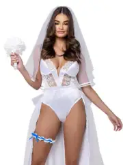3 Pc Sexy Blushing Bride Wedding Costume