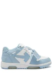Off-White Out Of Office Leather Sneakers, Sneakers, Blue, Textured - 6 6