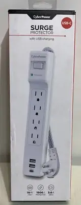 CyberPower 5 ft. 2 USB-A, 1 USB-C 1500J 4-Outlet Surge Protector