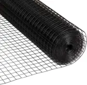 16 Gauge Black Vinyl Coated Welded Wire Mesh Size 1.5 Inch by 1.5 Inch (4 Ft. X