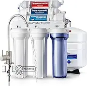 iSpring RCC7AK 6-Stage Under-Sink Reverse Osmosis Drinking Water Filtration System with Alkaline Remineralization Filter - 75 GPD