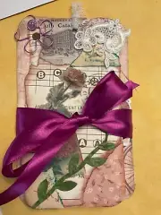 15 Piece Handmade Junk Journaling tags & stickers Pack