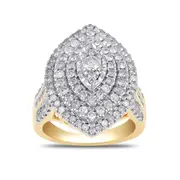 Marquise Shape Ring with 1.50ct of Diamonds in 9kt Yellow Gold
