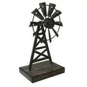 Willow & Silk Metal 26cm Galvanised Windmill Table/Shelf Ornament