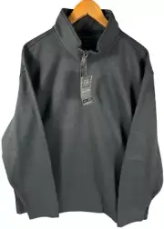 NEW Van Heusen Thermal Solid Gray 1/4 Zip Long Sleeve Sweatshirt Mens 2XL