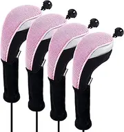 Andux 4pcs/Pack Long Neck Golf Hybrid Club Head Covers Interchangeable No. Tag CTMT-02