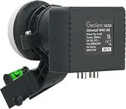 GeoSync TWIN LNB for Satellite Dish SKY HD TV Freesat HD Satellite Receiver Feed Horn Design Spirit Level Bracket