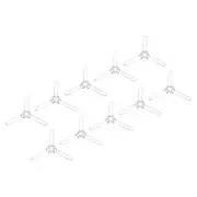 10Pcs 2.8" Lampshade Spring Clip Fixing Light Shade Adapter 3 Forks Silver Tone