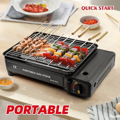 Butane Stove with Griddle Top and Carrying Case, Portable Outdoor Cooking