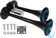 Leona Co 12/24V Truck Train Air Horns 600DB Dual Trumpets Super Loud Electric Car Air Horn Kit- Applicable for Vehicle Car SUV Trucks Trains Lorrys Cars Boats Ship