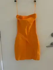BEC & BRIDGE CHERRY KNIT STRAPLESS MINI DRESS SZ S BNWT MANDARIN COLOUR (K88