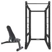 CORTEX ALPHA Series ARK06 Commerical Full Power Rack + FID Bench + 100kg Olympic Weights with Barbell