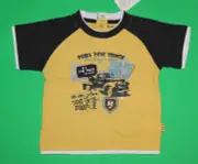 12 12m NWT Pumpkin Patch CAR YARD Yellow Black Tow Truck SHIRT Top Boys