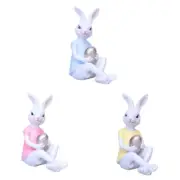 Lovely Holiday Rabbit Sculpture From Durability Resin Springtime Desk Ornament
