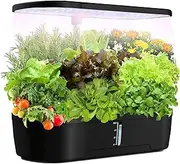 Indoor Herb Garden Kit,12 Pods Hydroponics Growing System with LED Grow Light, Smart Microgreens Growing Kit with Auto Timer,Hydroponic Plants Kits,for Home Kitchen(Black)