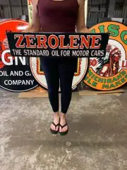 Antique Vintage Old Style Sign Zerolene Oil Made in USA