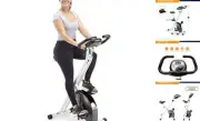 Foldable Upright Exercise Bike with Adjustable Resistance for Cardio Workout