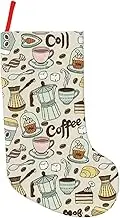 pvinnk Coffee and Sweets Sugar Chocolate Print 18 in Christmas Stocking Xmas Tree Decor Family Christmas Party Holiday Supplies