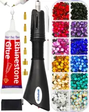 Worthofbest Rhinestone Applicator, Rhinestone Glue, Be Dazzle Kit with Hot Fix R