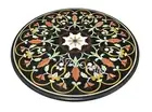 Round Marble Entryway Table for Hotel Unique Design Inlay Work Coffee Table Top