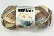 1 skein Bernat Softee Chunky Yarn Nature's Way Striping 2.8 oz 84yds Acrylic