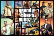 Grand theft auto V Video Game GTA 5 Poster Silk Print 48x32" 40x27" 36x24"