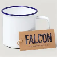 在飛比找ETMall東森購物網優惠-【Falcon】獵鷹琺瑯 琺瑯馬克杯 水杯 350ml 藍白