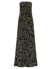 Matteau | Bias Column Dress in Green Pebble | The UNDONE