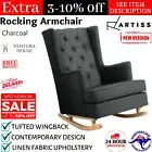 Rocking Armchair Feeding Chair Fabric Armchairs Reclining Rocking Chair Charcoal