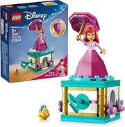 LEGO Disney Twirling Ariel Playset, Princess Toy for 5+ Year Old Girls & Boys, with Flounder Character Figure and Spinning Princess Mini Doll, Kids Toy Building Set for Toddlers 43259