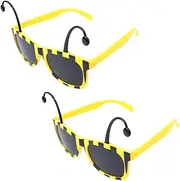 Namvo 2 Pack Black and Yellow Bumblebee Sunglasses, Bumblebee Party Glasses, Bee Costume, Animal Glasses for Adults, Bee Party Glasses