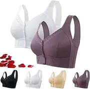 [Generic] Evybliss Bra, Moona Bra-Front Closure Breathable Bra for Seniors Women,Womens Solid Lace Wireless Push up Bra