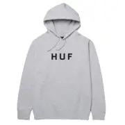Size XL Huf Essentials OG Logo Pull Over Hoodie - Grey Heather