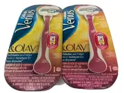 2 Gillette Venus & Olay Razor Set ( 2 HANDLES & 2 CARTRIDGES )