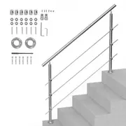 VEVOR 59in Handrails for Outdoor Steps 3 Crossbars Staircase for Porch Deck