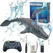 2.4G RC Dinosaur, Mosasaurus Toy, Dinosaur Toy for 3+ Year Old Boys,Water Toy, Christmas And Birthday Dinosaur Gift for Boys And Girls Black