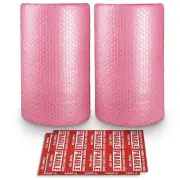 Pacific Mailer 2-Pack Anti-Static Bubble Cushioning Wrap Rolls, 3/16" x 12" x...