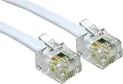 White RJ11 Plug to Plug ADSL/Broadband Cable - 3m