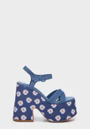 [Daisy Street] Denim Daisy Platform Mules