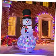 8 FT Inflatable Christmas Snowman, Rotating Led Lights Xmas Holiday Blow Up
