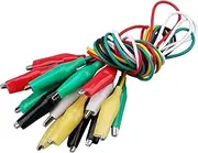 Haobase 10pcs Double End Alligator Clips,Connector Test Lead Set with Crocodile Clamps Jumper Wire(Length: 50cm/19.7")